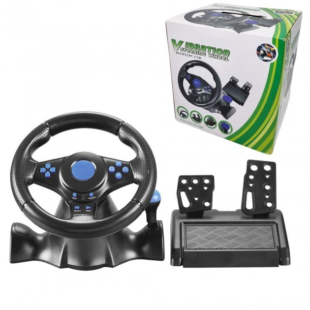 Игровой руль с педалями 3в1 Vibration Steering wheel PC/PS3/PS2/ 3в1 ...