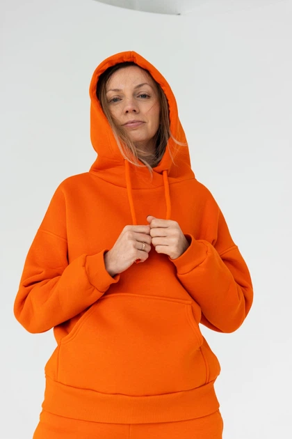Худи женское оранжевое oversize L 104/1-22-03 – Брендовая одежда