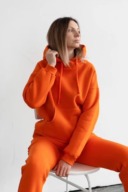 Худи женское оранжевое oversize L 104/1-22-03 – Брендовая одежда