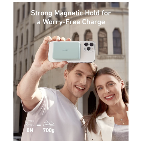 Магнітна батарея Anker 521 PowerCore Magnetic 5K 5000 мАг Green (A1619) - Фото 6 Магнітна батарея Anker 521 PowerCore Magnetic 5K 5000 мАг Green (A1619) - зображення 6