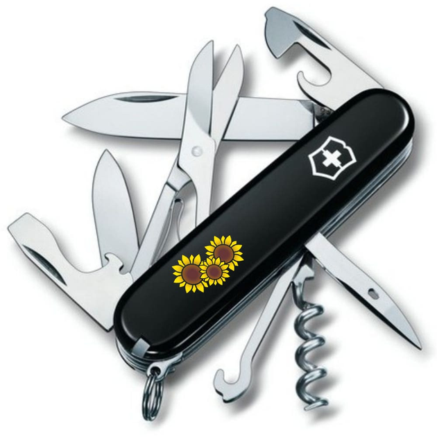 Складной нож Victorinox CLIMBER UKRAINE Подсолнухи 1.3703.3_T1340u - изображение 1