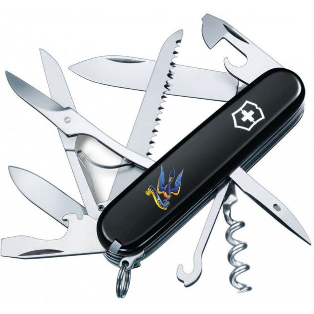 Складаний ніж Victorinox HUNTSMAN UKRAINE Тризуб-Ластівка + Героям слава 1.3713.3_T1220u - зображення 1