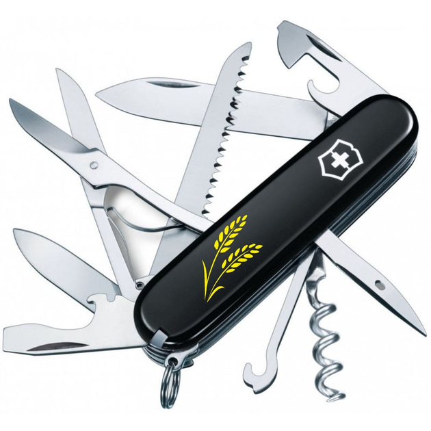 Складаний ніж Victorinox HUNTSMAN UKRAINE Колоски пшениці жовті. 1.3713.3_T1330u - зображення 1