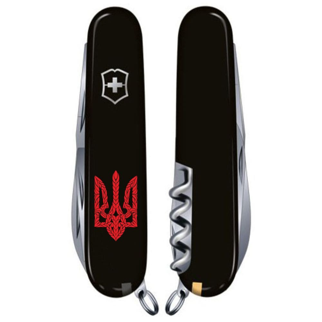 Складной нож Victorinox HUNTSMAN UKRAINE Трезубец плетёный крас. 1.3713.3_T0691u - изображение 2