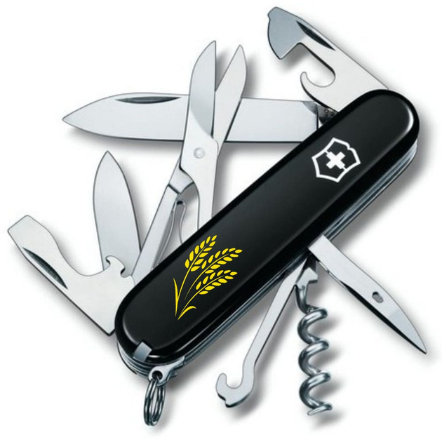 Складной нож Victorinox CLIMBER UKRAINE Колоски пшеницы желт. 1.3703.3_T1338u - изображение 1