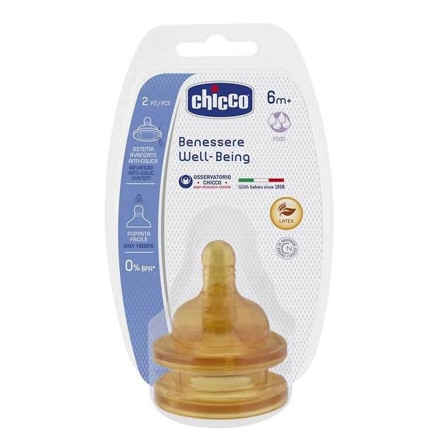 Соска Chicco Well-Being латексна 2 шт. Для каші 6m (20854.20) - зображення 2