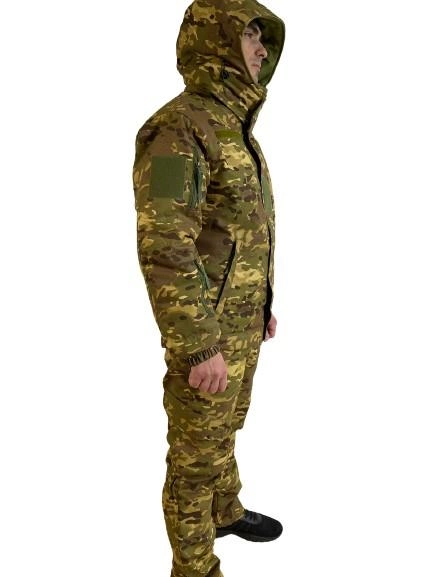 Тактическая зимняя теплая военная форма, комплект бушлат + штаны, мультикам, размер 54-56 - изображение 2