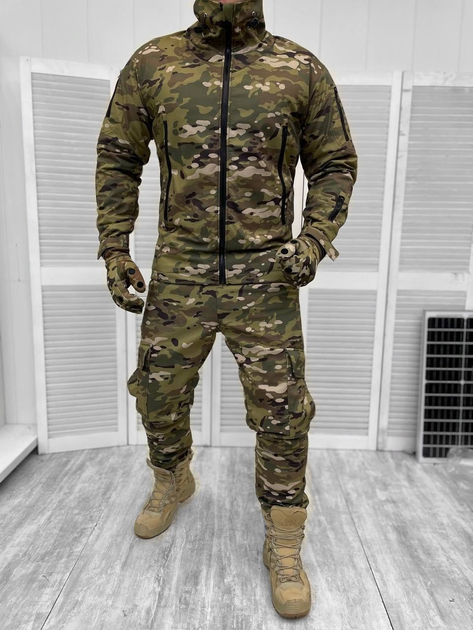 Тактическая теплая зимняя военная форма комплект Fighter ( Куртка + Штаны ), Камуфляж: Мультикам, Размер: L - изображение 1