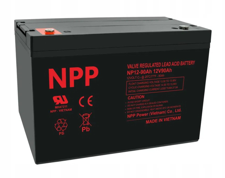 Аккумулятор Npp NP12-90 12v 90Ач (Черный) АКБ - изображение 1