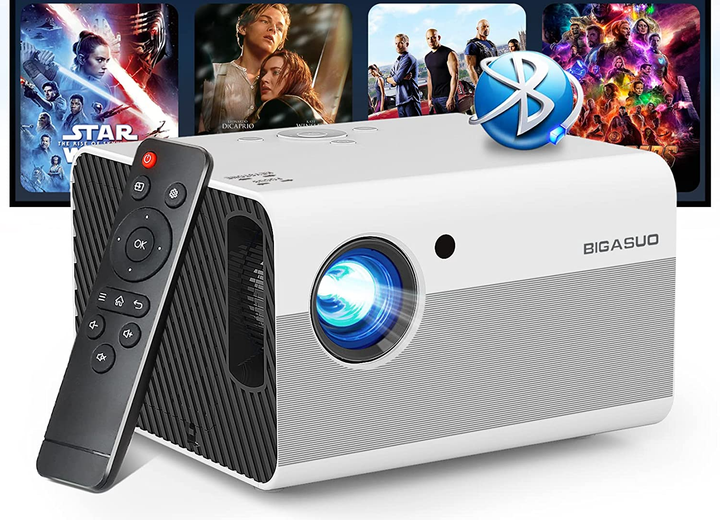 Мультимедійний домашній проектор Bigasuo B-509 Full HD LED 9000 Лм Bluetooth - зображення 2