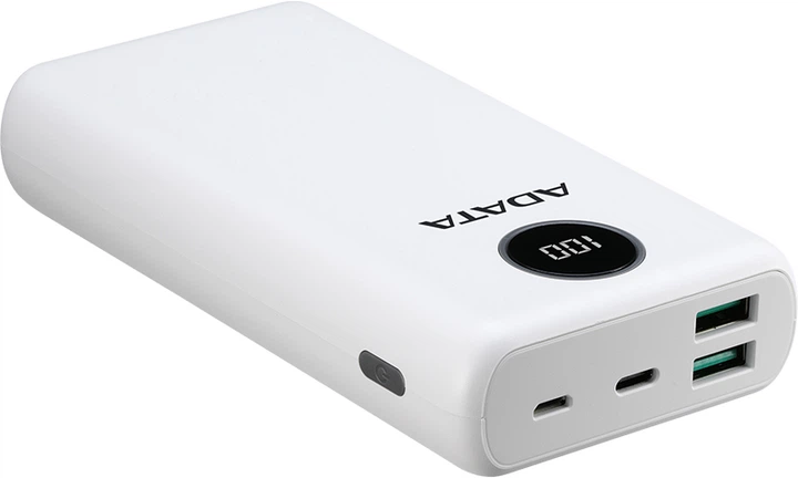 Powerbank ADATA P20000QCD 20000mAh PD 18W USB-C 2xUSB QC 3.0 Biały (PB931040) - obraz 2