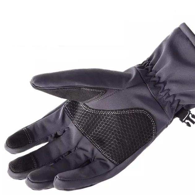 Перчатки тактические, зимние FG FQW21S001 Черный XL полнопалые на резинке + сенсорные нашивки - изображение 2