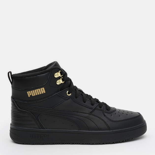 Акція на Чоловічі черевики для баскетболу Puma Rebound Rugged 38759201 43 (9) 28 см Black Team Gold від Rozetka