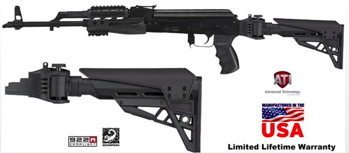 AK-47 / приклад AK-74 / приклад раздвижной / сложный приклад AK-47 Strikeforce ATI TactLite - изображение 2
