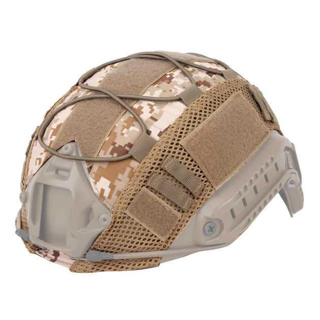 Кавер чехол защитный на каску шлем FAST Фаст Elastic Cord Pixel Койот - DD (124720) - изображение 2
