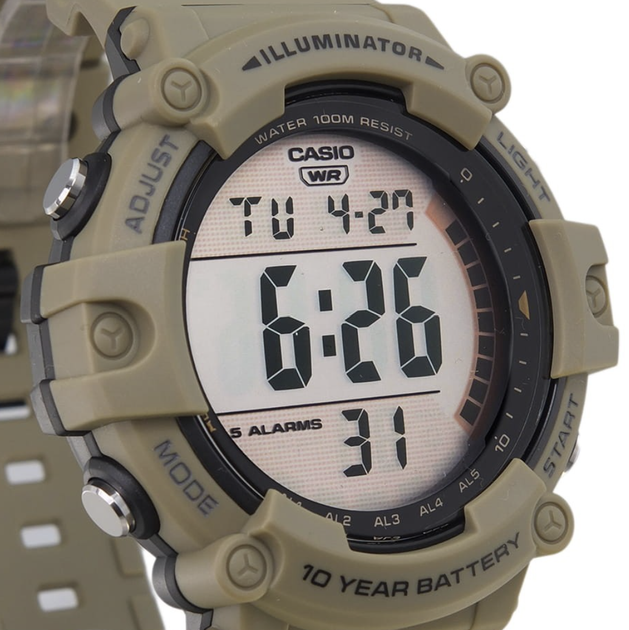 Мужские наручные часы Casio AE-1500WH-5AVEF Бежевые с серо-черным - Фото 6 Мужские наручные часы Casio AE-1500WH-5AVEF Бежевые с серо-черным - изображение 6