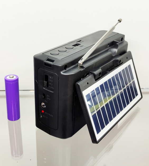 Радіоприймач FM/AM/SW Bluetooth/USB/SD XB-122URT з лампою, батарейки, акумулятор 18650, сонячна панель - зображення 2