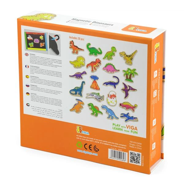 Набір магнітів Viga Toys Динозаври 20 шт. (50289) - изображение 3