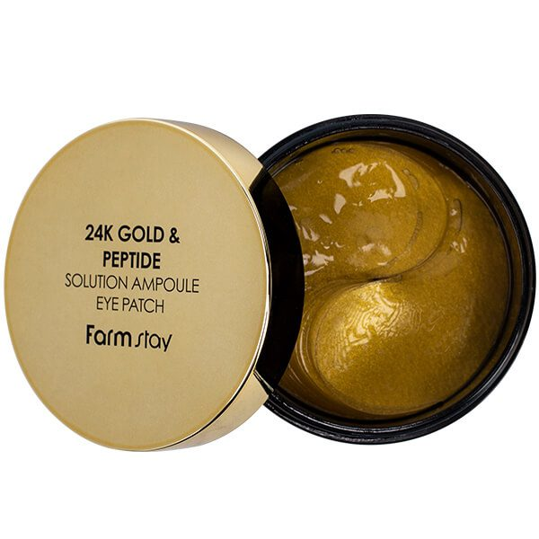Патчи гидрогелевые с золотом и пептидами FarmStay 24K Gold And Peptide Solution Eye Patch 90 мл - изображение 3
