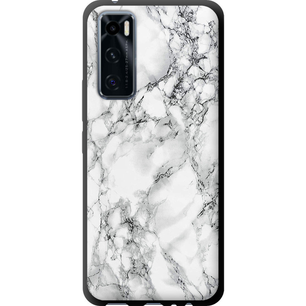 Чехол tpu черный на телефон Vivo V20 SE Мрамор белый 4480b-2128-58250 ...