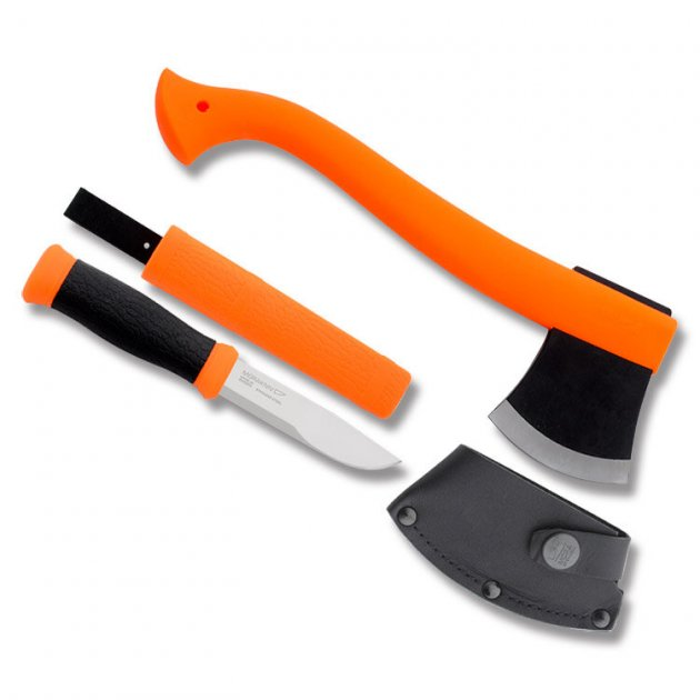 Набір Morakniv Outdoor Kit Orange Ніж Outdoor 2000 + Сокира Camping axe Нержавіюча сталь Оранжевий - зображення 1