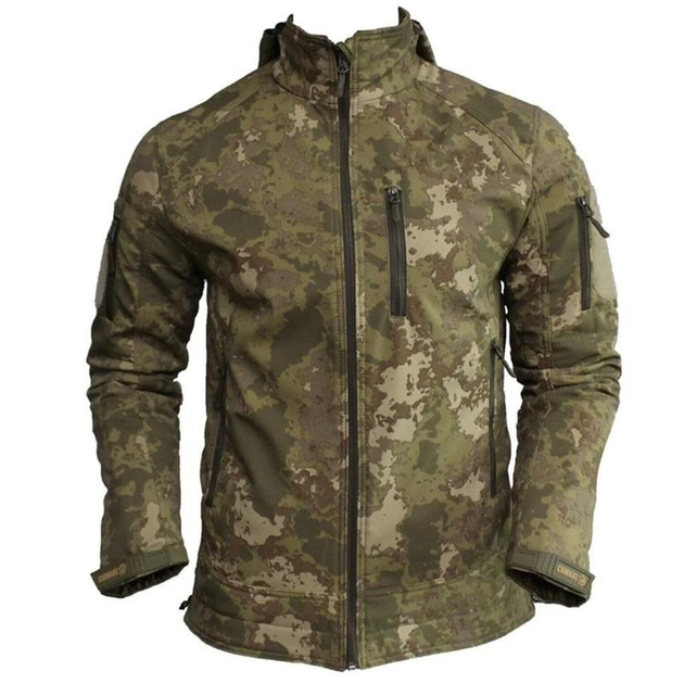 Куртка мужская тактическая легкая и теплая Софтшел Soft-Shell Combat Турция S M камуфляж Мультикам 10215 - изображение 1