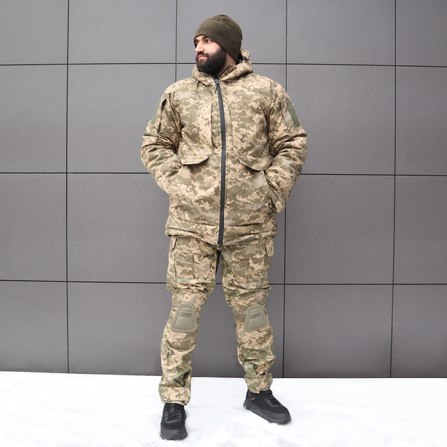 Фора тактична зимня -20°С для ЗСУ камуфляж піксел ММ14 (куртка,штани,наколінники), р.48 - зображення 1