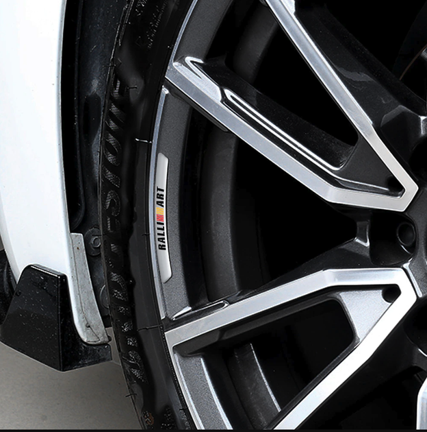 Наклейки на диски MITSUBISHI (Митцубиси) RALLIART на колеса Хром CountryMan - изображение 6
