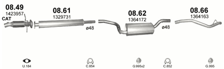 Резонатор POLMO Ford Focus/C-Max 1.8 Polmostrow (08.61) (Polmo-08.61) - зображення 2