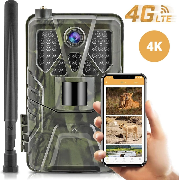 4G / APP Фотопастка, мисливська камера Suntek HC-910Pro | 4K, 36Мп, з live додатком iOS / Android - зображення 1