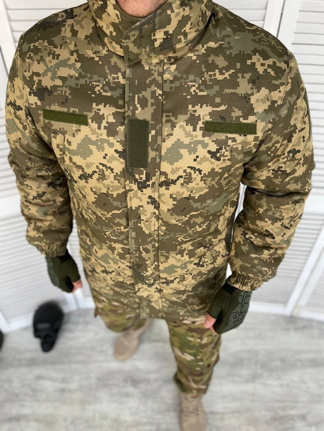 Тактична тепла зимова військова куртка - бушлат Attacs , Камуфляж: Піксель, Розмір: XL - зображення 1