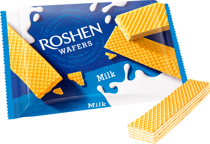 Упаковка вафель Roshen Wafers молоко 72 г х 22 шт (4823077621635 ...