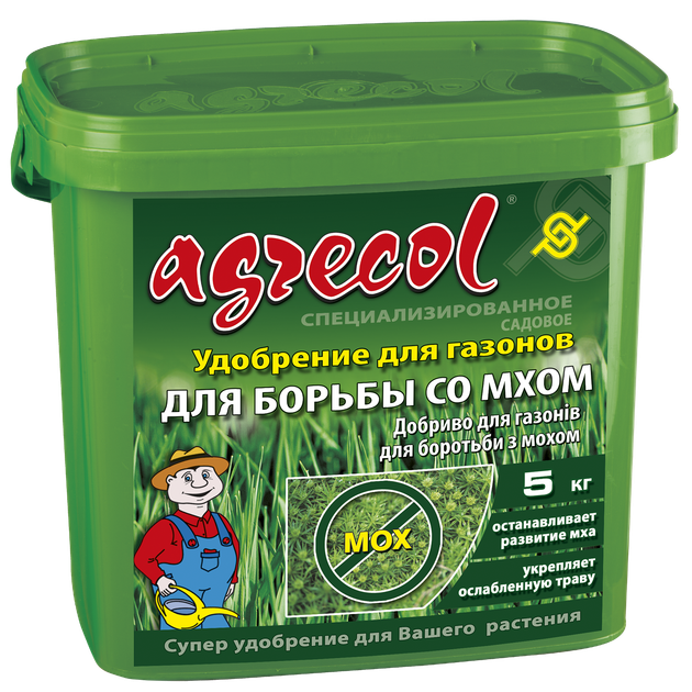 Удобрение для газонов для борьбы со мхом Agrecol 5 кг - Фото 1 Удобрение для газонов для борьбы со мхом Agrecol 5 кг - изображение 1