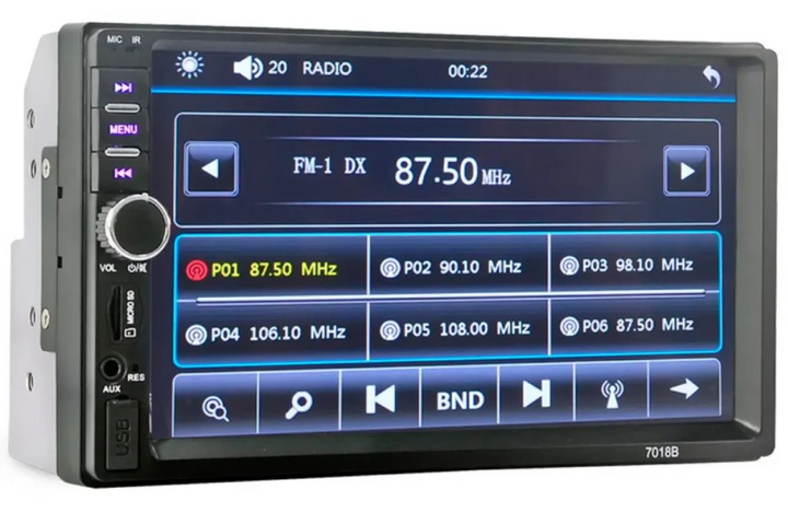 Автомобільна Bluetooth магнітола 2din Pioneer 7018 з пультом на кермо ...