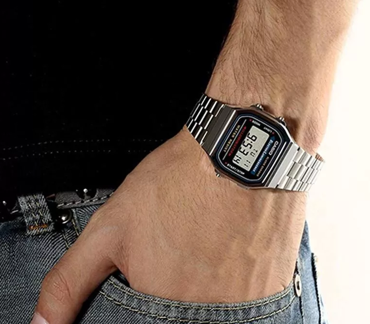 Наручний годинник з підсвічуванням CASIO A168WA-1W Срібло - зображення 7