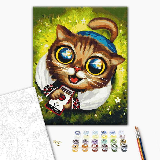 Картина по номерам Котик с ПВО Марианна Пащук 40 х 50 Brushme BS53418 ...