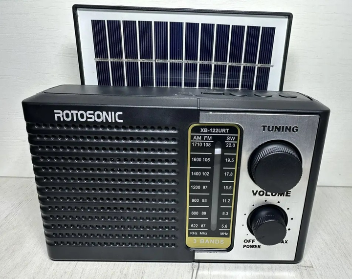 Радіоприймач із сонячною панеллю та ліхтариком Rotosonic XB-122URT FM/AM/SW USB - зображення 1