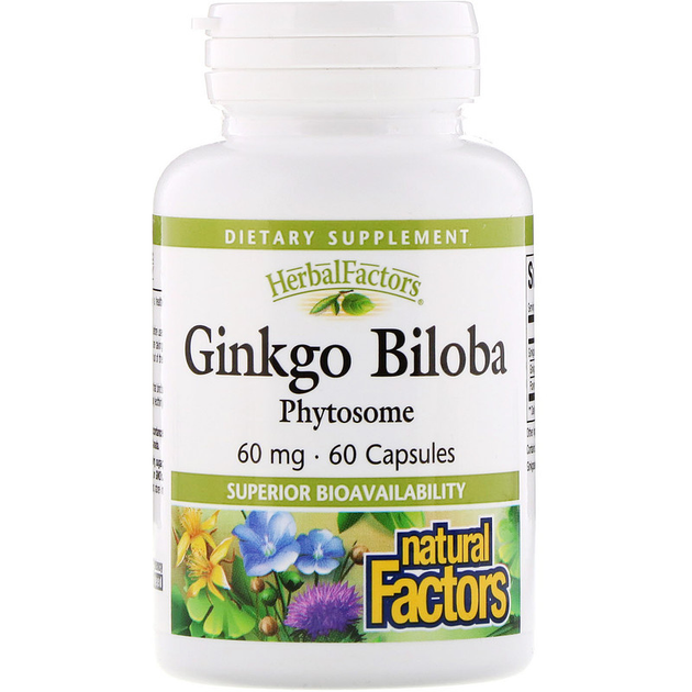 Биодобавка Natural Factors Фитосомы гинкго двулопастного (Ginkgo Biloba ...