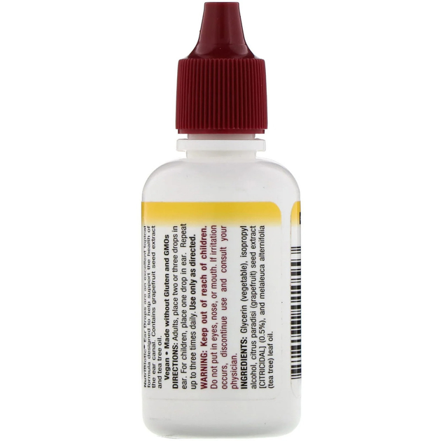 Вушні каплі с екстрактом насіння грейпфрута та олією чайного дерева NutriBiotic Ear Drops 30 мл - зображення 2