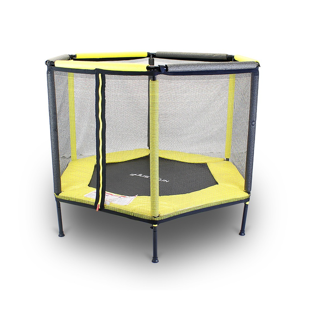 Батут манеж для детей Just Fun NEW 140 см желтый, батут с внешней ...