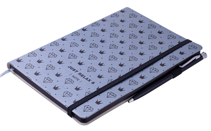 Діловий блокнот Buromax Relax А5 у клітинку з обкладинкою зі штучної шкіри 96 аркушів Сріблястий (BM.295101-24) - зображення 2