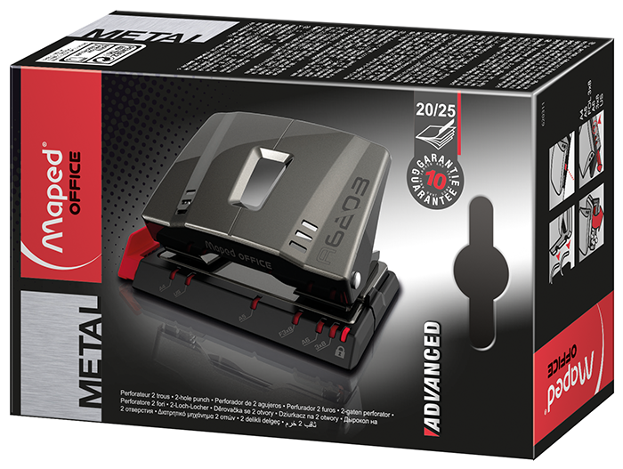 Дырокол металлический ADVANCED METAL, 20/25л., темно-серый - изображение 2