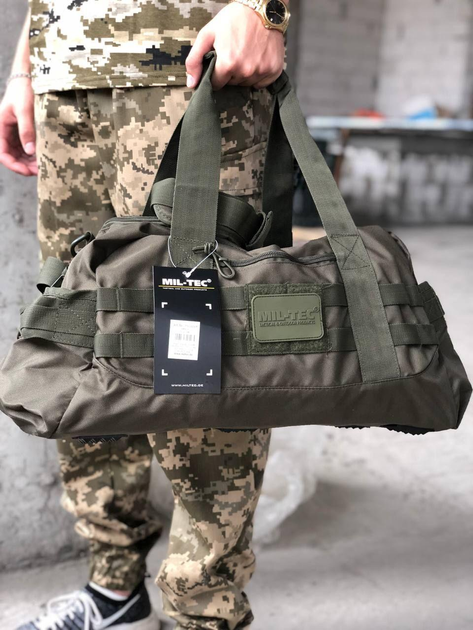 Универсальная тактическая военная сумка MIL-TEC US Combat Parachute Cargo Small 25 л, ОРИГИНАЛ, масло - изображение 1