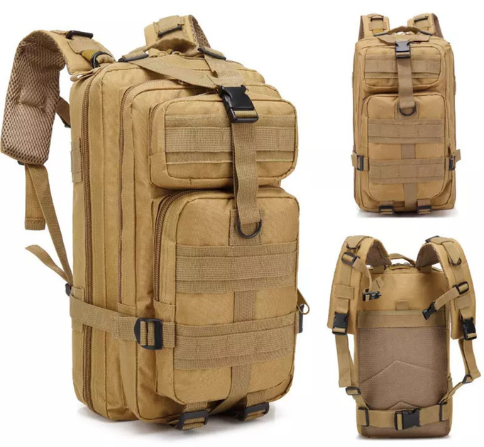 Рюкзак военный тактический штурмовой Molle Assault B02 20 л, песочный - изображение 2