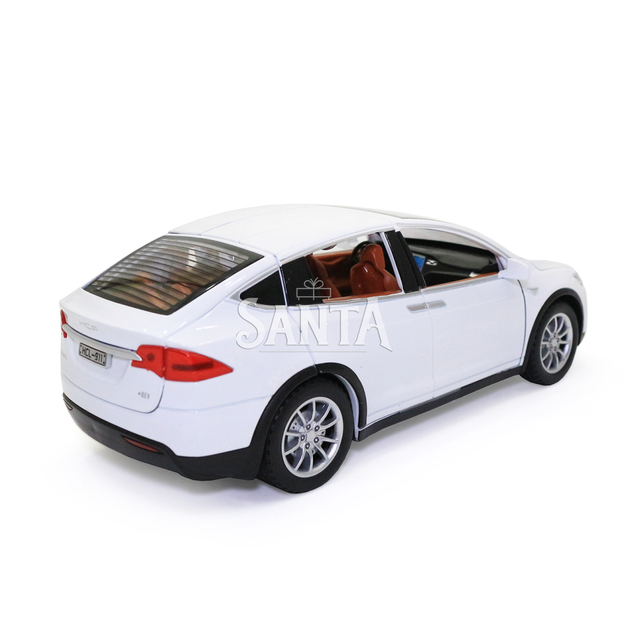 Игрушечная металлическая машинка Tesla Model 5 «Автопром» Тесла свет звук белый 21*7*8 см (7574B) - зображення 4