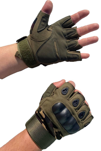 Тактичні рукавиці штурмові без пальців Колір Хакі Розмір XL - зображення 2