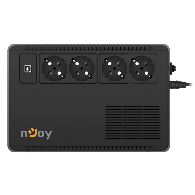 ИБП Njoy Soter 600 (PWUP-LI060SR-AZ01B), Lin.int., 4 x Schuko, USB, пластик - изображение 3