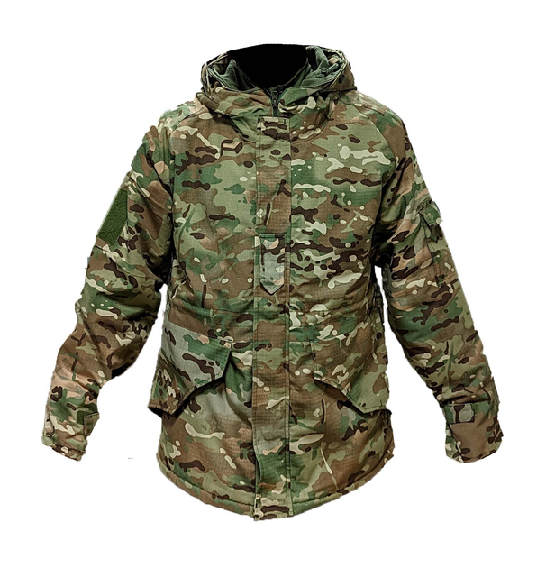 Куртка зимова утеплена тактична камуфляж (ріп-стоп) колір мультикам розмір 3XL - зображення 1