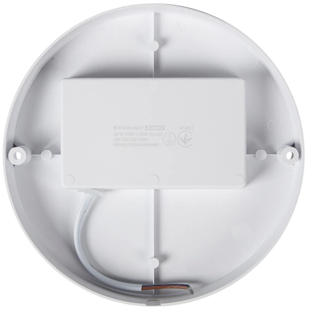 Настінно-стельовий світильник ENERLIGHT RONDO 20Вт 5000К IP65 з мікрохвильовим датчиком руху (RONDO20SMD80NMS) - зображення 4