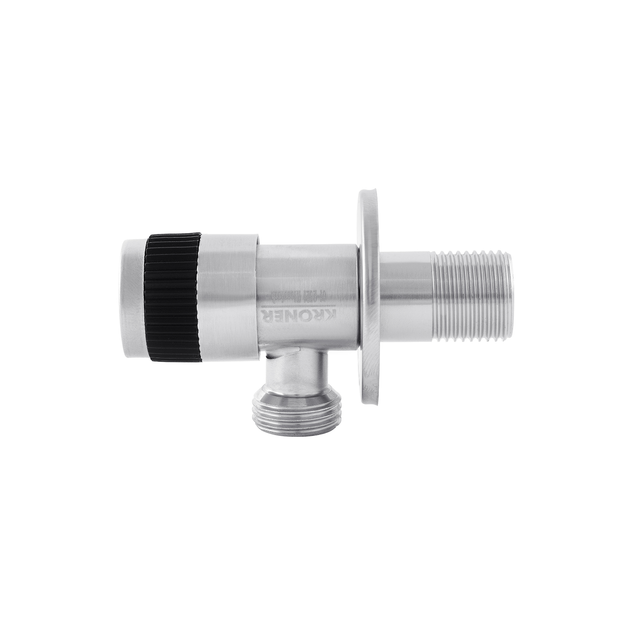 Кран приладовий кутовий Kroner (KRP) Edelstahl Klassisch - ESG100 1/2''х1/2'' - зображення 2